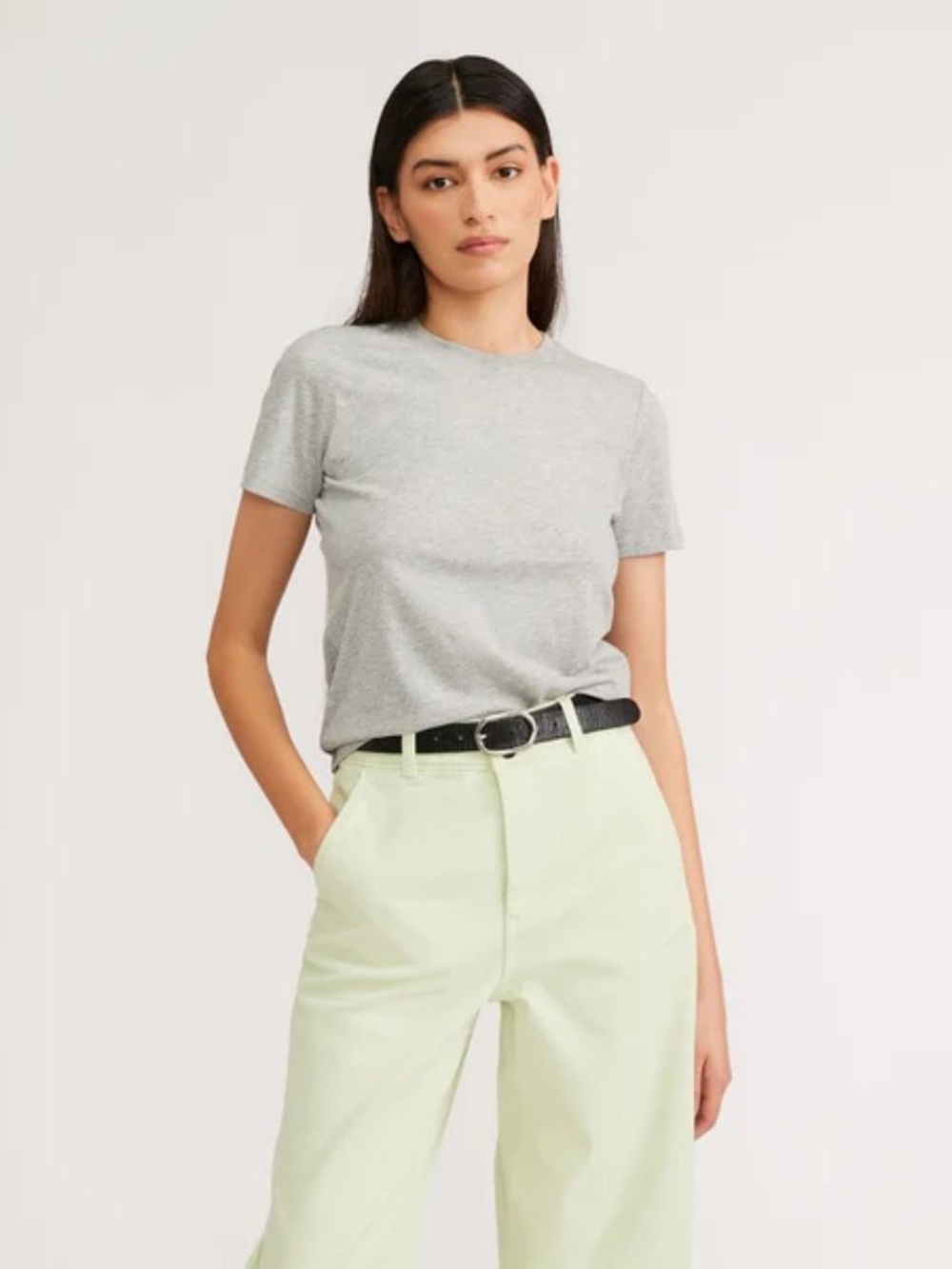 Everlane Organic Cotton Crew Tee Heather Gray Short-Sleeve Size Small